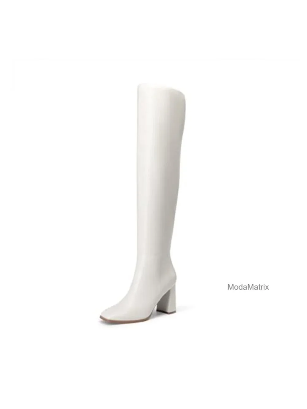 Over the Knee Boots for Women Square Toe Block Heel Thigh High Side Zipper Fall